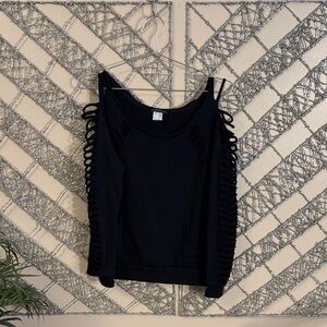 VENUS Black Cutout Sleeve Sweatshirt